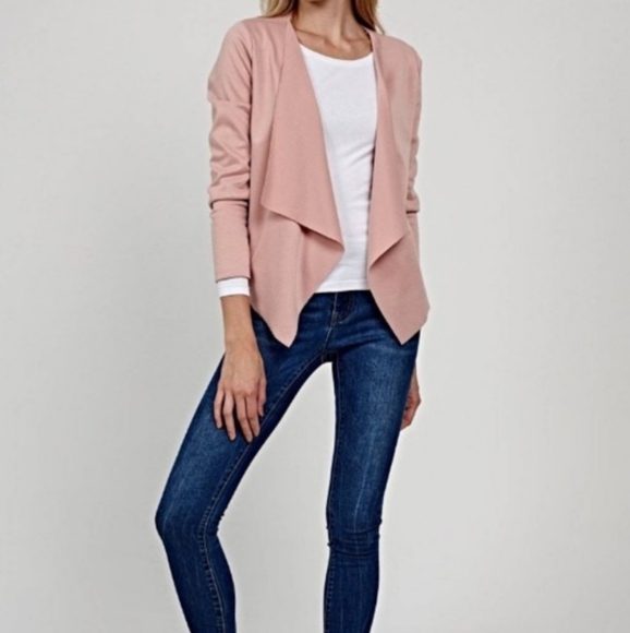 Elodie Pale Pink Waterfall Blazer Size XL - Picture 1 of 4